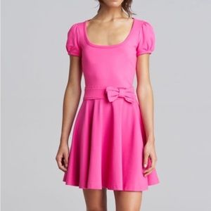 •RED VALENTINO• Pink Bow Jersey Fit Flare Dress